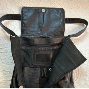 CHAS black leather laptop bag . shoulder bag